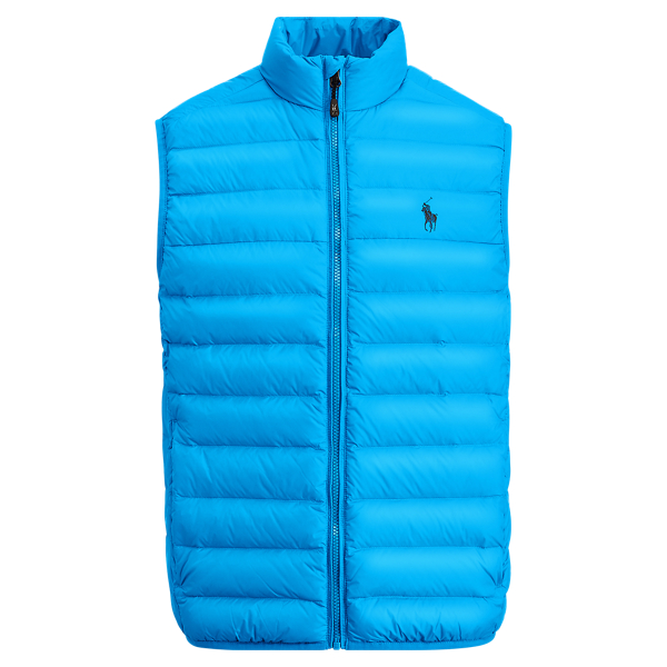 Track Blue Packable Taffeta Down Vest Polo Golf 1