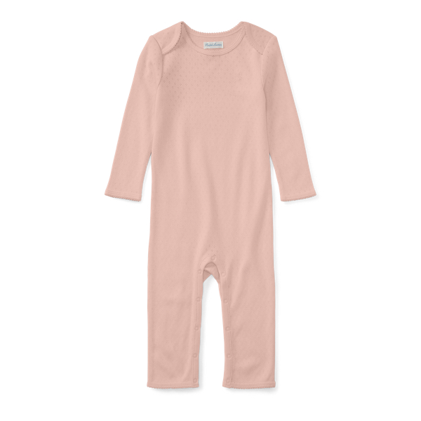 Pointelle Cotton Coverall Baby Girl 1