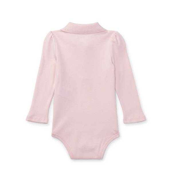 Hint Of Pink Interlock Polo Bodysuit Baby Girl 2