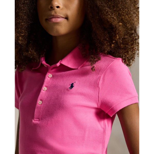 Baja Pink Stretch Mesh Polo Shirt Girls 7-16 for back to school 5