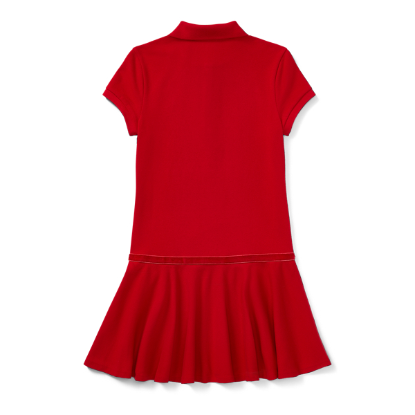Park Ave Red Stretch Cotton Polo Dress Girls 7-16 2