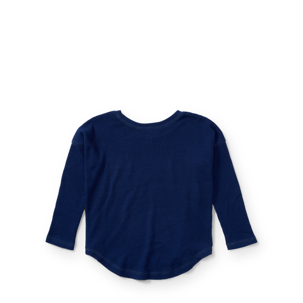 Holiday Navy Waffle-Knit Long-Sleeve Top Girls 2-6x 2