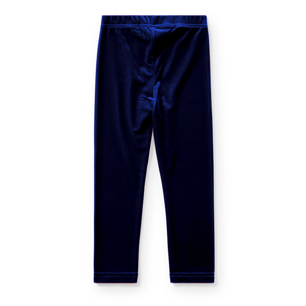 Holiday Navy Stretch Velvet Legging Girls 2-6x 2