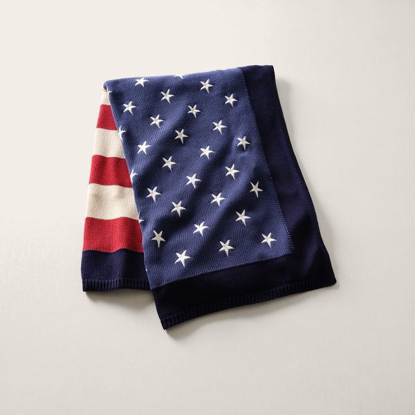 RL Flag Cotton Throw Blanket