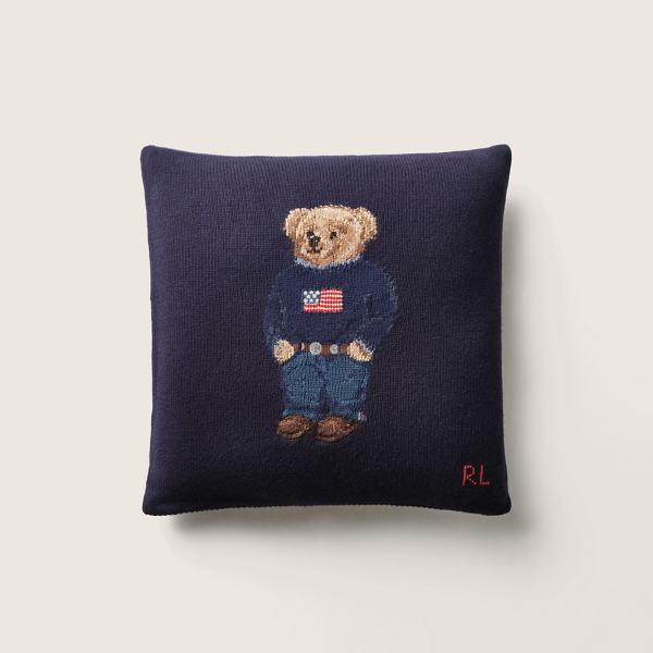 Polo Bear Wool Throw Pillow Ralph Lauren UK