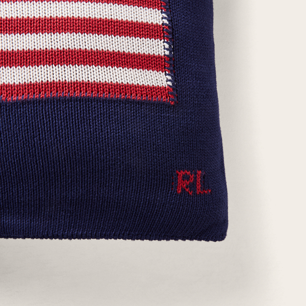 RL Flag Cotton Throw Pillow