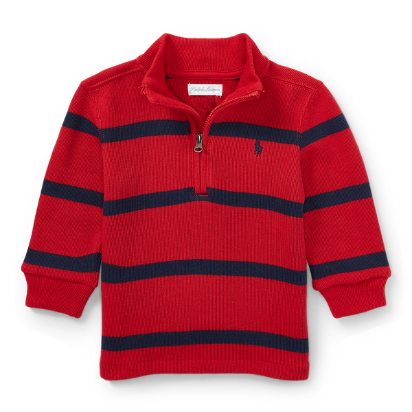 Martin Red Multi Striped French-Rib Pullover Baby Boy 1