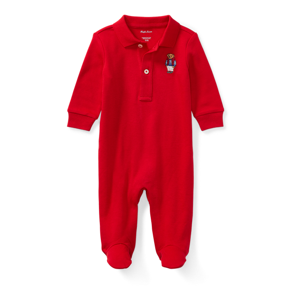 Polo Bear Cotton Coverall Baby Boy 1
