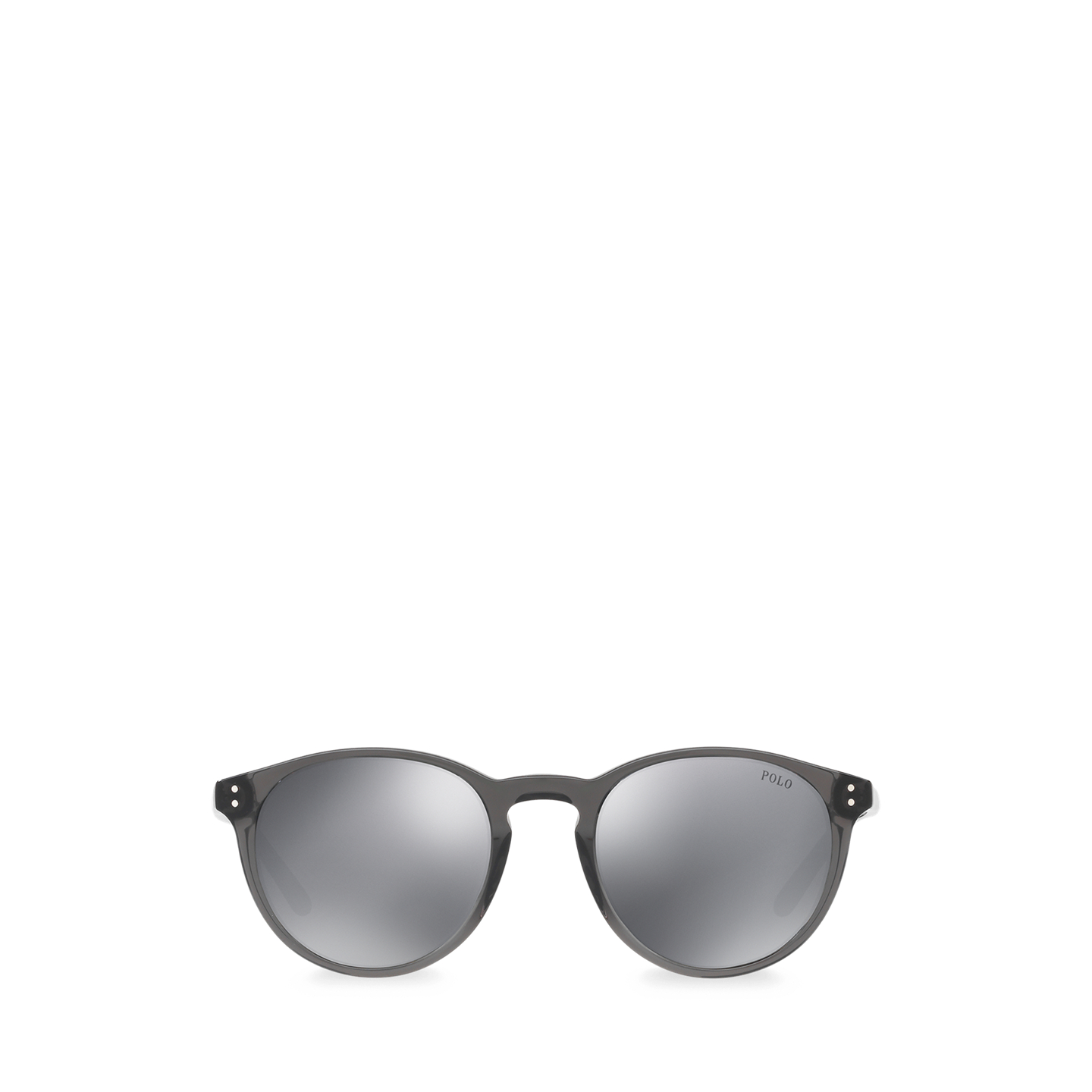 Мужские солнцезащитные очки Ralph Lauren Heritage Round Sunglasses, цвет: Блестящий чёрный прозрачный — фото 1