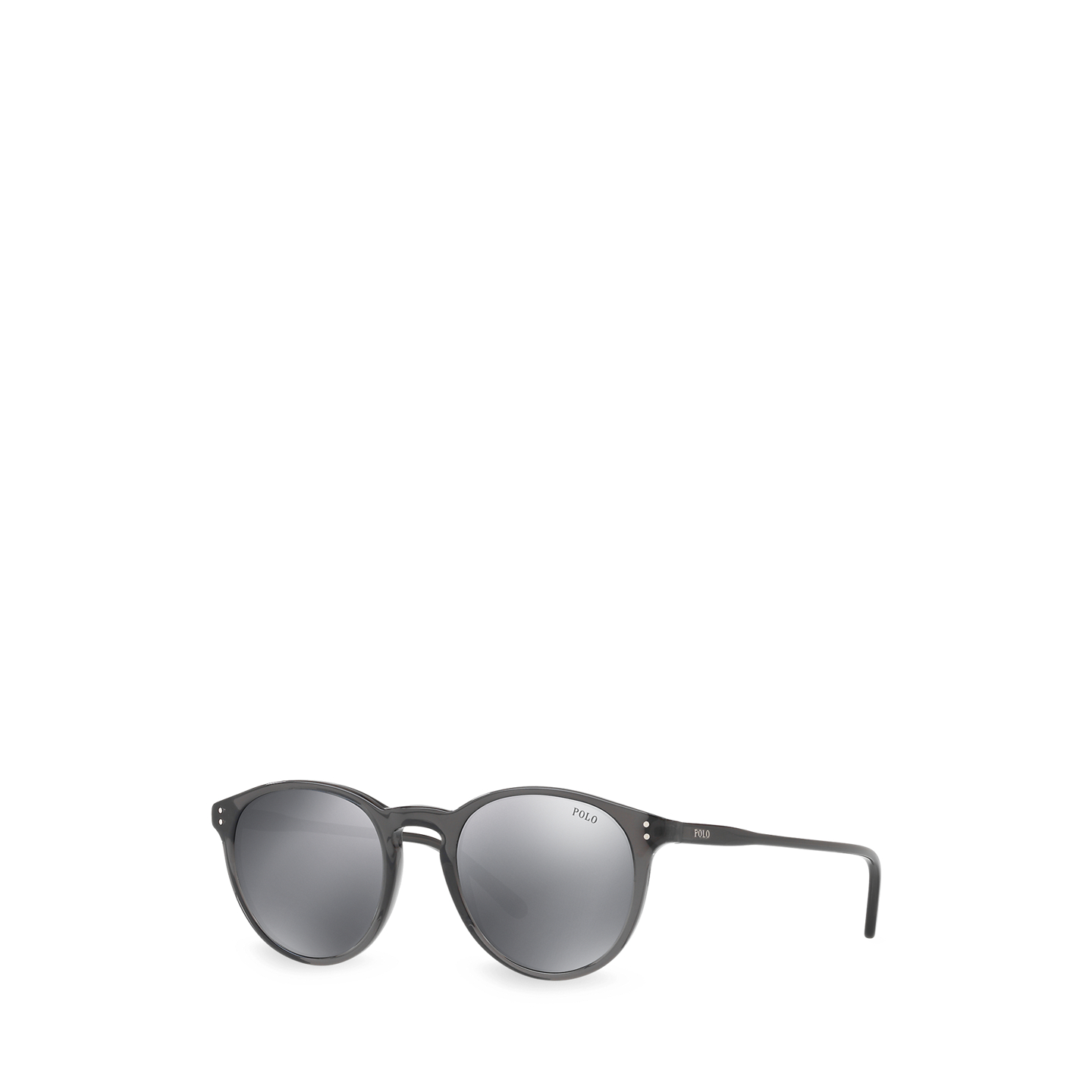 Мужские солнцезащитные очки Ralph Lauren Heritage Round Sunglasses, цвет: Блестящий чёрный прозрачный — фото 2