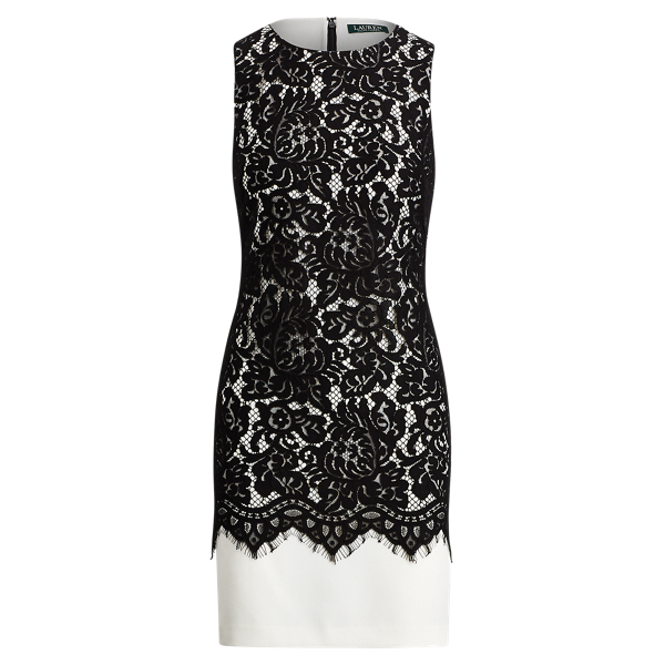 Lace-Overlay Sheath Dress