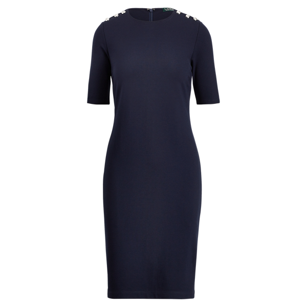 RL Navy Ponte Sheath Dress Lauren 1