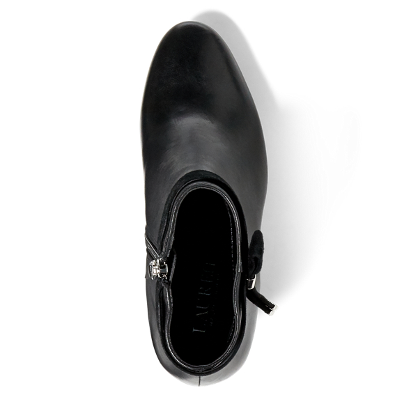 Black/Black Leather Ankle Boot Lauren 4