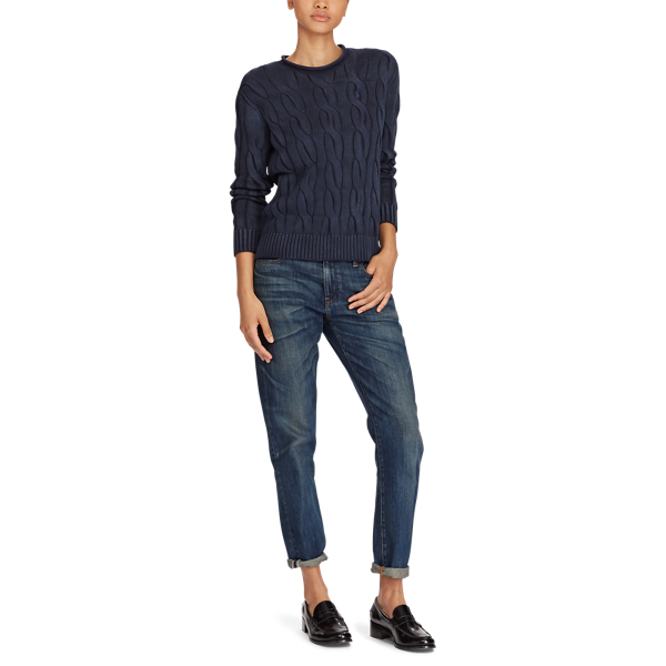 Boxy Cable Cotton Sweater Polo Ralph Lauren em Deep Indigo 2