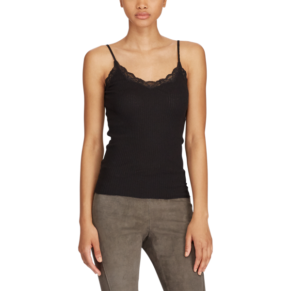 &Auml;rmelloses Spitzenoberteil Polo Ralph Lauren in Black 4