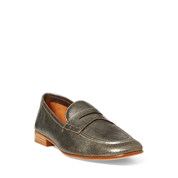 Ashtyn Metallic Leather Loafer | Ralph Lauren UK