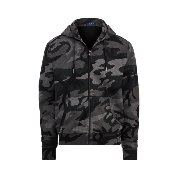 Camo Print Cotton Blend Hoodie