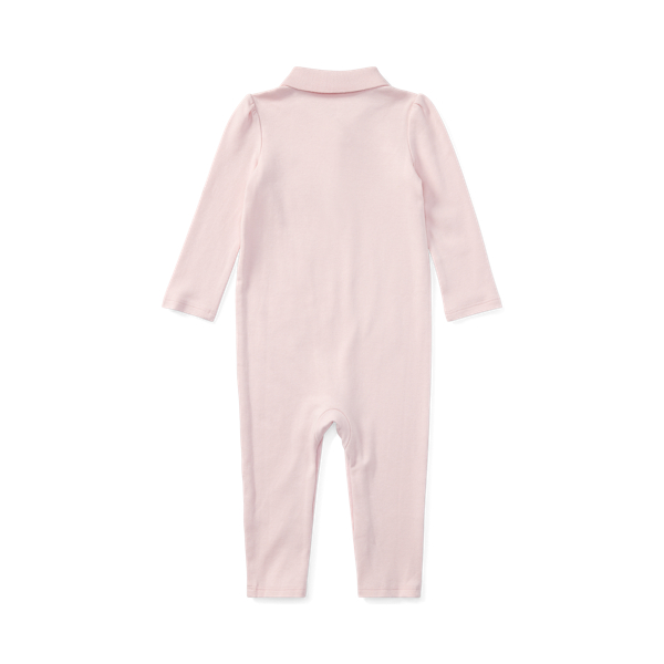 Combinaison b&eacute;b&eacute; Polo en interlock Baby Girl en Rose 2