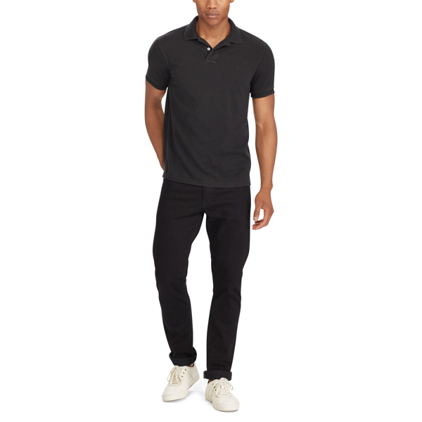 Polo Black Custom Slim Fit Mesh Polo Polo Ralph Lauren 3