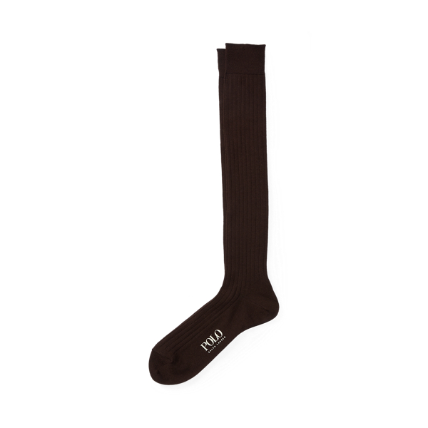 Brown Solid Rib Over the Calf Socks Polo Ralph Lauren 1