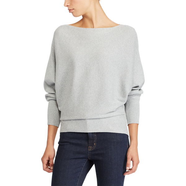 Sterling Grey Heather Cotton-Blend Dolman Sweater Lauren 3