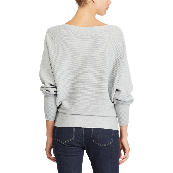 Sterling Grey Heather Cotton-Blend Dolman Sweater Lauren 4