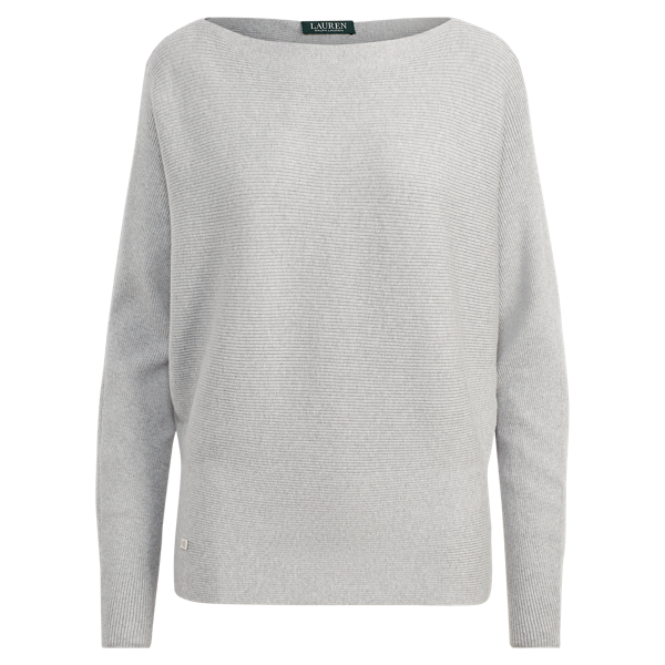 Sterling Grey Heather Cotton-Blend Dolman Sweater Lauren 1