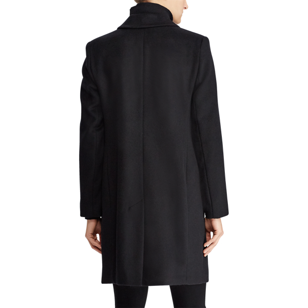 Black Wool-Blend 3-Button Coat Lauren 5