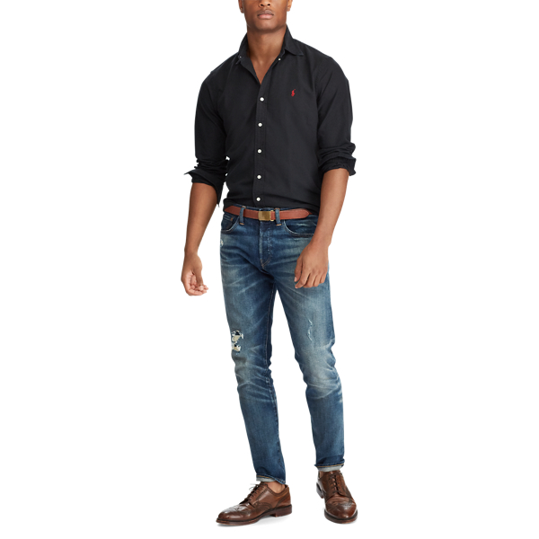 Black Slim Fit Oxford Shirt Polo Ralph Lauren 2