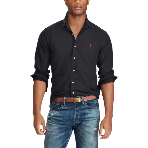 Black Slim Fit Oxford Shirt Polo Ralph Lauren 3