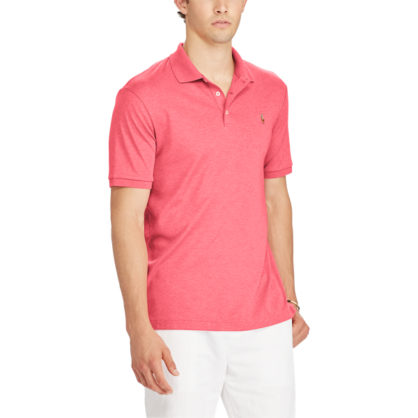 Salmon Heather Classic Fit Soft-Touch Polo Big & Tall 3