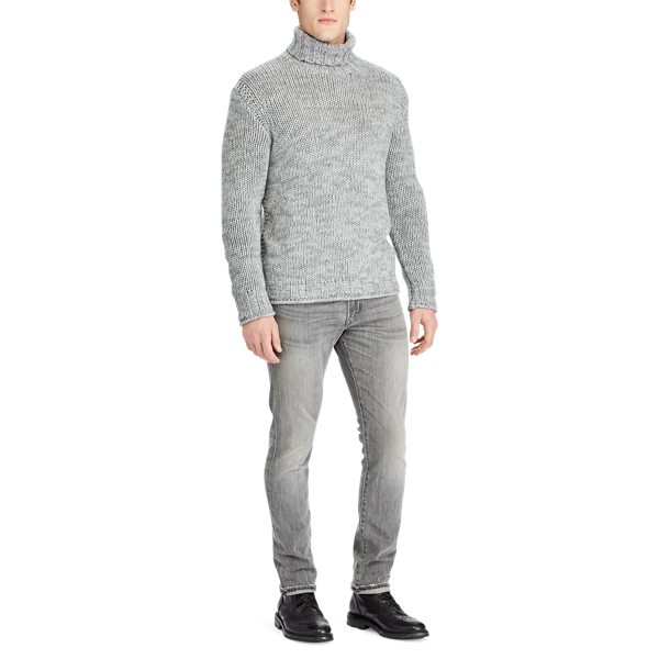 Fawn Grey Ragg Lambswool-Cashmere Turtleneck Polo Ralph Lauren 2