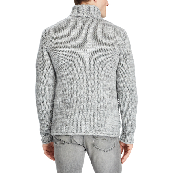 Fawn Grey Ragg Lambswool-Cashmere Turtleneck Polo Ralph Lauren 4