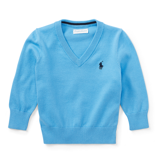 Florida Blue Cotton V-Neck Sweater Baby Boy 1