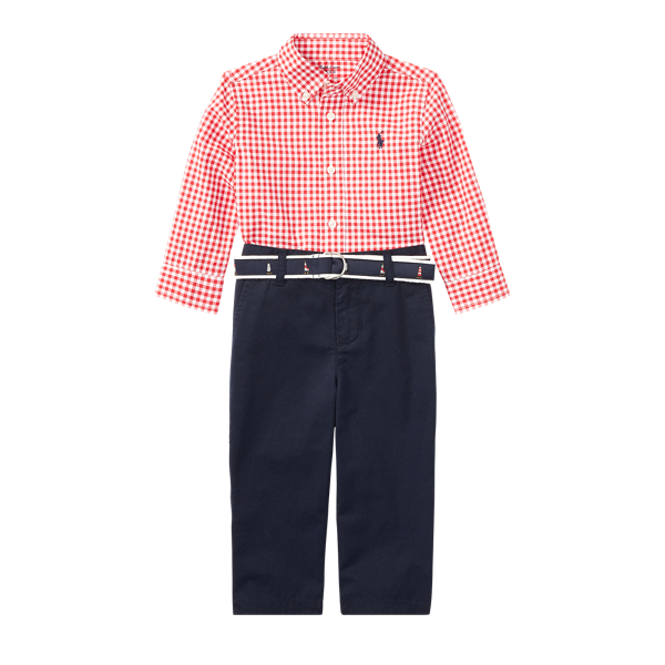 Pantalon, chemise vichy et ceinture Baby Boy en 1