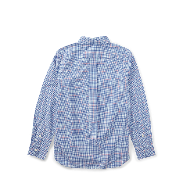 Blue Multi Plaid Cotton Poplin Shirt Boys 8-20 2