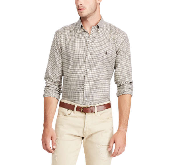 Caffe/Ivory Classic Fit Plaid Twill Shirt Polo Ralph Lauren 3