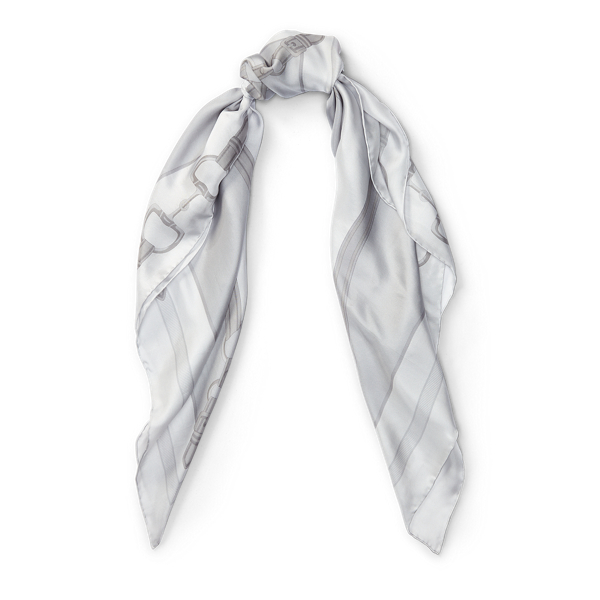 Sterling Grey Gwen Bridle-Print Silk Scarf Lauren 1