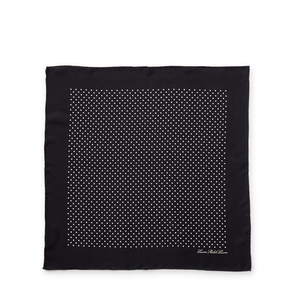Black Farah Polka-Dot Silk Scarf Lauren 2