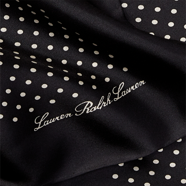 Black Farah Polka-Dot Silk Scarf Lauren 3