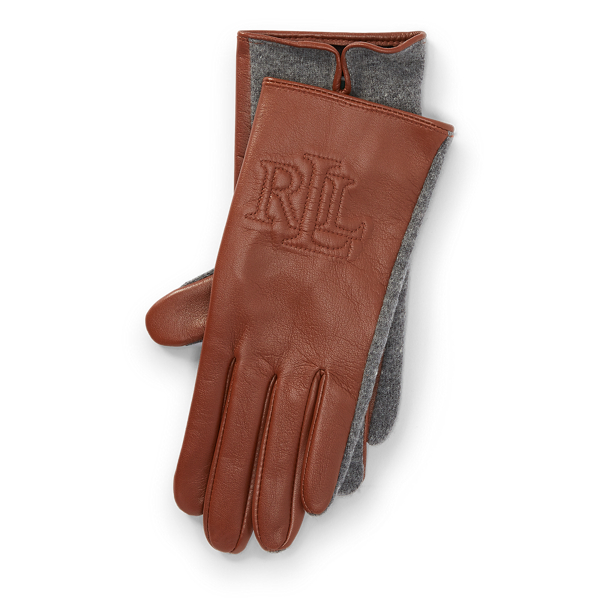 Leather-Lambswool Gloves Lauren 1
