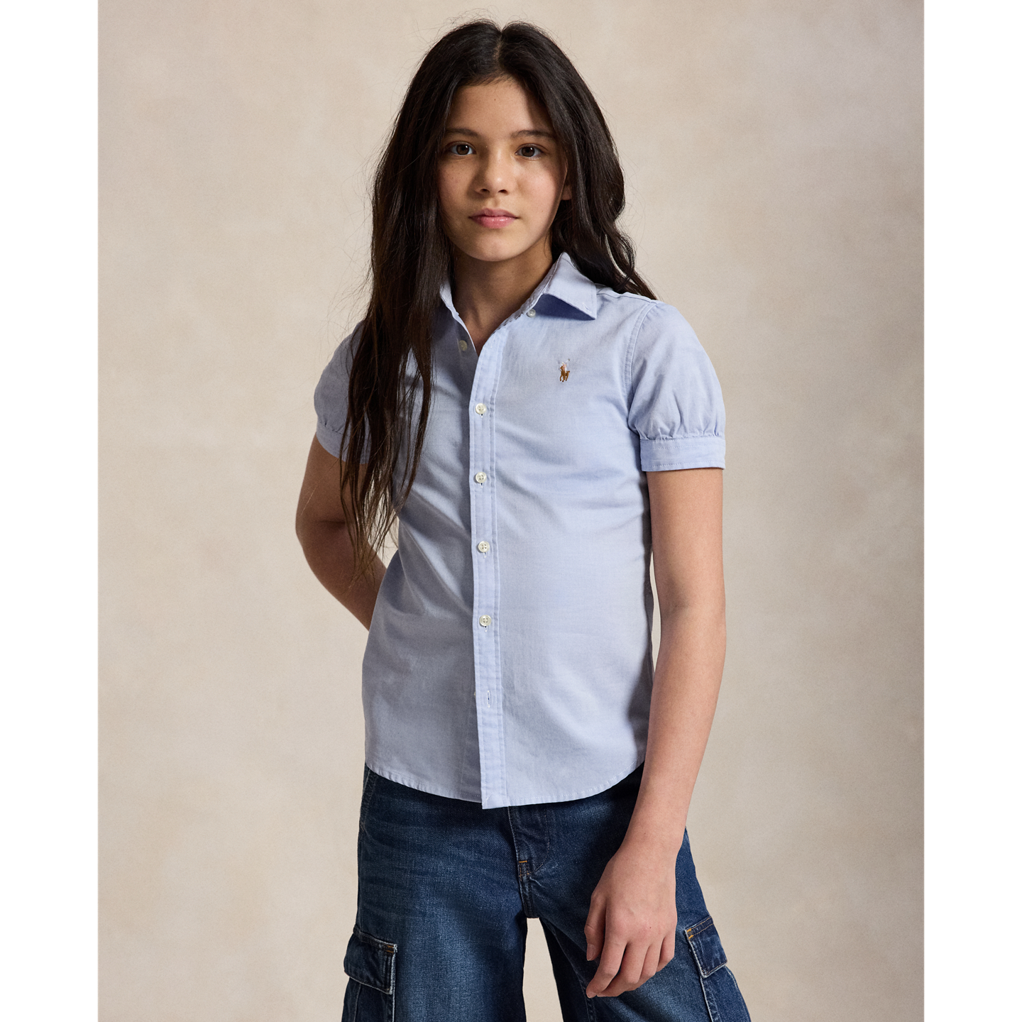 Детская рубашка Ralph Lauren Oxford, цвет: Синий — фото 4