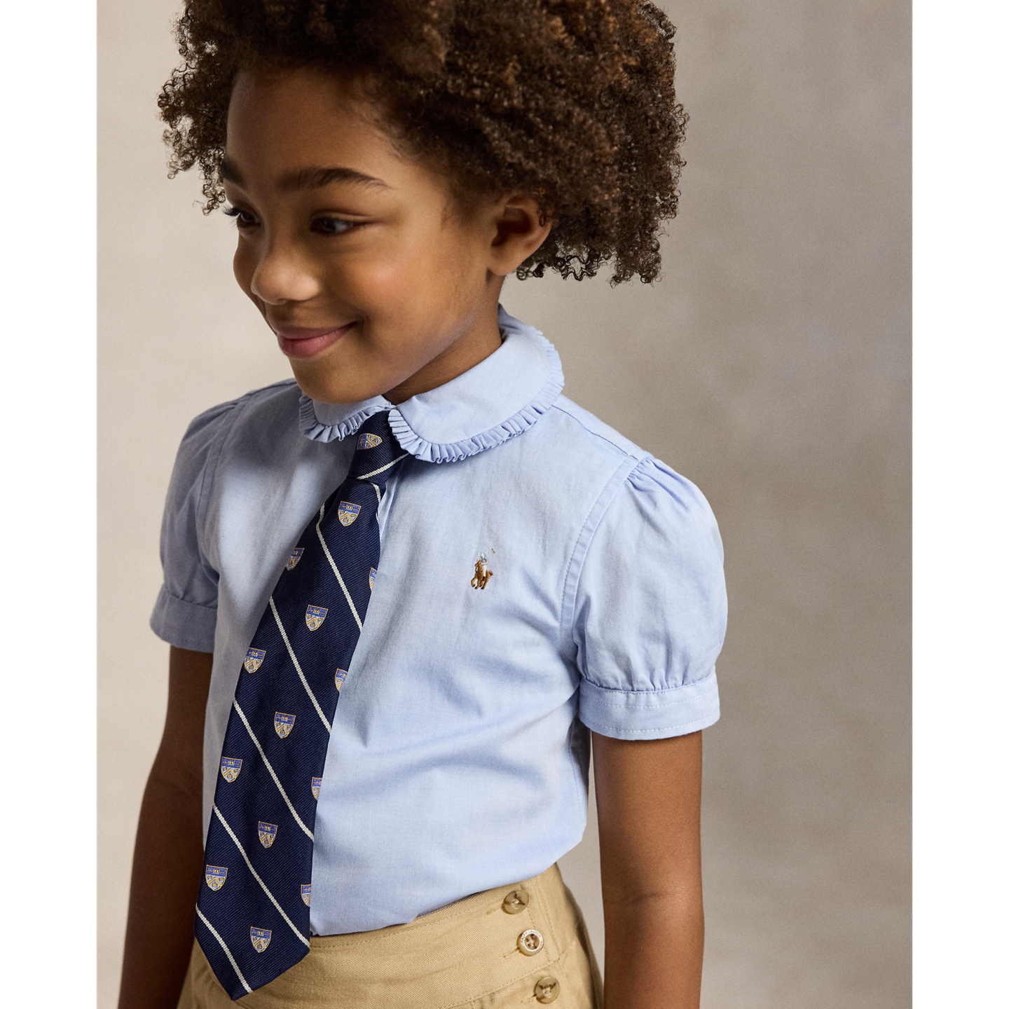 Детская рубашка Ralph Lauren Oxford, цвет: Синий — фото 3