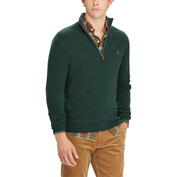 Landmark Green Heather Washable Cashmere Sweater Polo Ralph Lauren 3