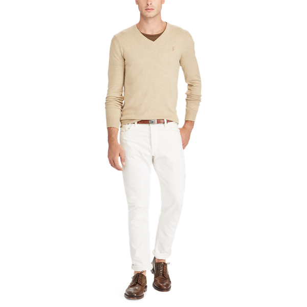 Expedition Dune Heather Slim Fit Cotton V-Neck Sweater Polo Ralph Lauren 2