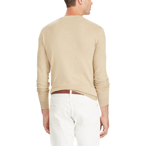 Expedition Dune Heather Slim Fit Cotton V-Neck Sweater Polo Ralph Lauren 4