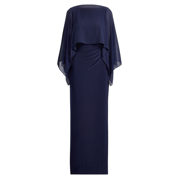 Crepe-Overlay Gown Lauren 1