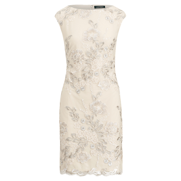 Metallic Floral Mesh Dress