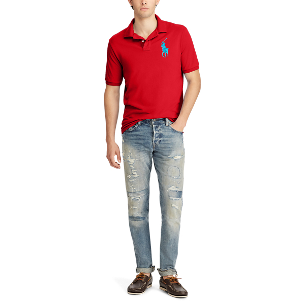 RL 2000 Red Classic Fit Mesh Polo Shirt Polo Ralph Lauren 3