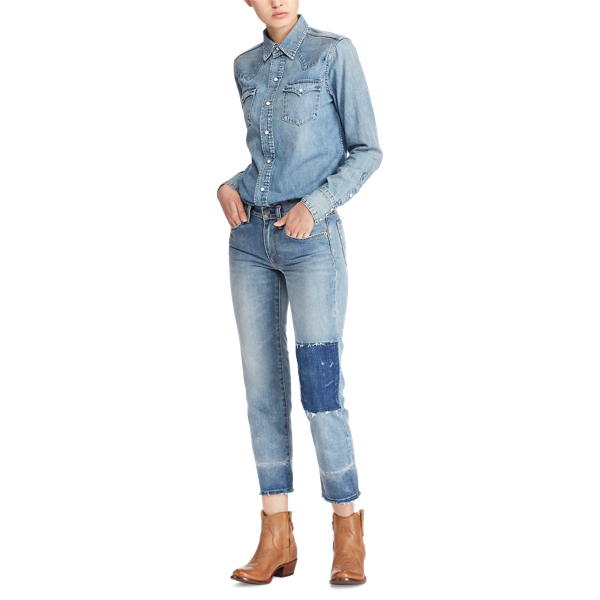 Die Waverly Straight in 3/4-L&auml;nge Polo Ralph Lauren in Light Blue 4